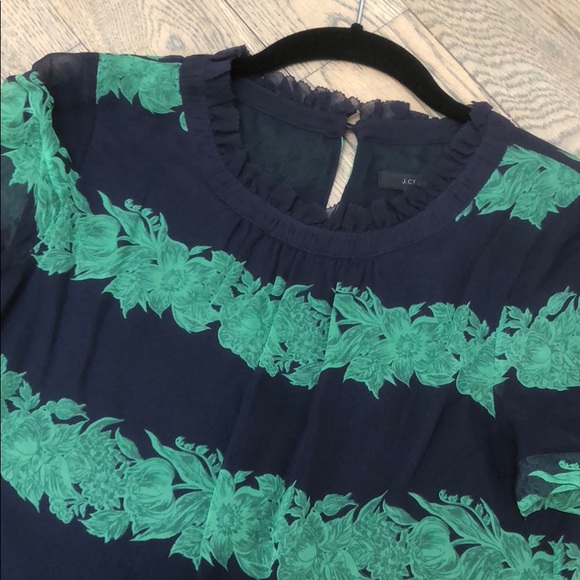 Jcrew like new navy silk top - Picture 2 of 5